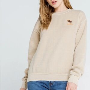 Montana Embroidered Moose Crewneck Sweatshirt Pullover Full Tilt Women's Large